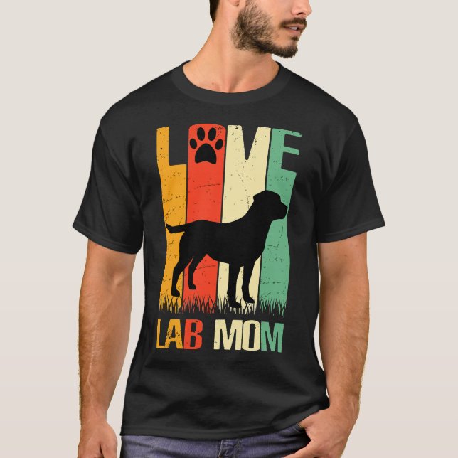 Cute Paw Print Labrador Retriever Lab Dog Dad Mom T-Shirt (Front)