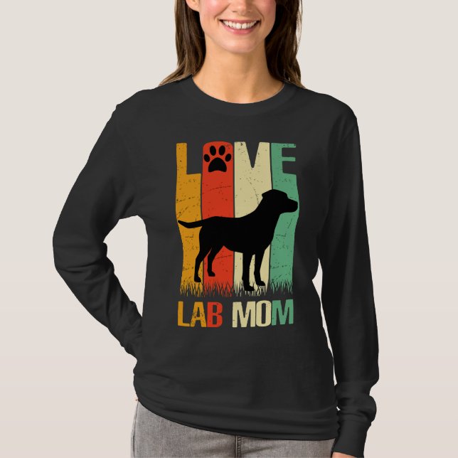 Cute Paw Print Labrador Retriever Lab Dog Dad Mom T-Shirt (Front)