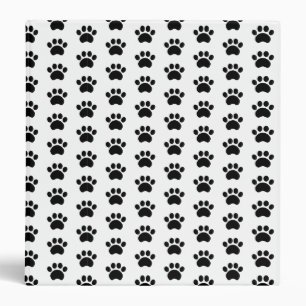 Cute Paw Print Pattern 3 Ring Binder