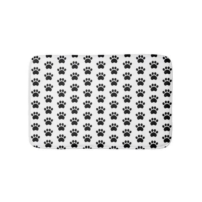 Cute Paw Print Pattern Bath Mat | Zazzle