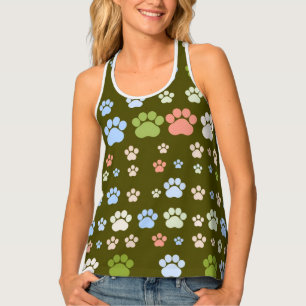 Cute Paw Print Pattern Women’s Tank Top 