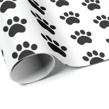 Cute Paw Print Pattern Wrapping Paper by iheartdog at Zazzle
