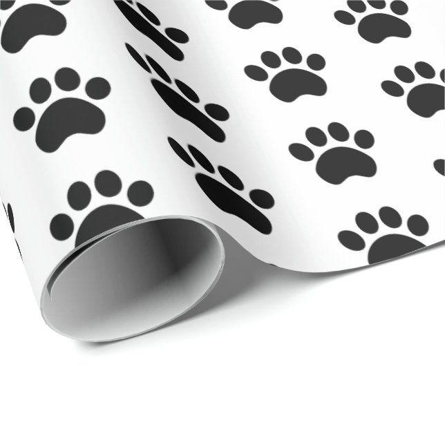 Cute Paw Print Pattern Wrapping Paper (Roll Corner)