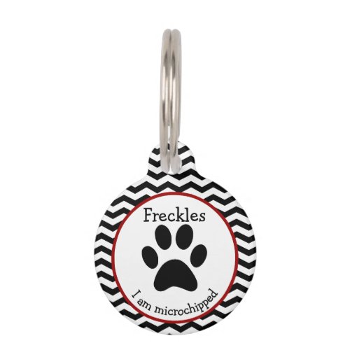 Cute Paw Print Personalized Pet Tag