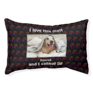 Cute Paw Print Personalized Photo Dog Pet Bed