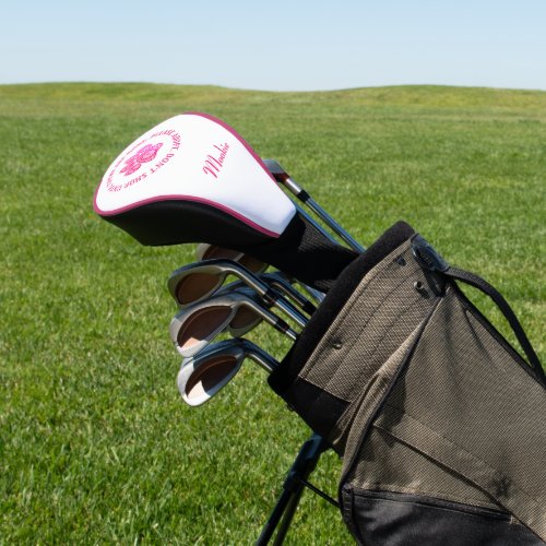 Cute Paw Print Pet Adoption Pet Rescue Pink White Golf Head Cover