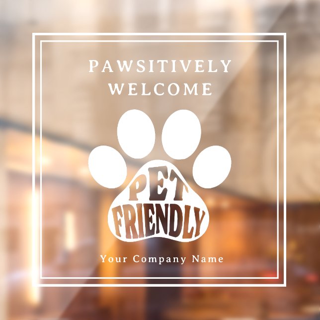Cute Paw Print Pet Friendly Signage Window Decal (Sheet 2)