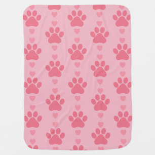 Cute Paw Print Receiving Blanket