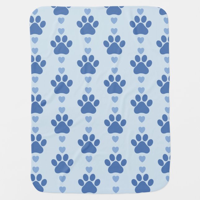 Cute Paw Print Receiving Blanket (Front)