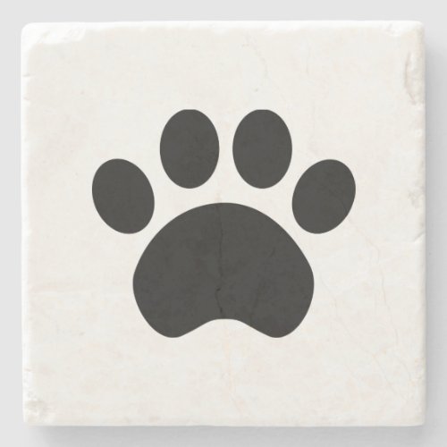 Cute Paw Print Stone Coaster