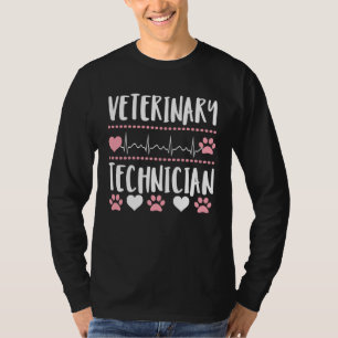 Cute paw print veterinary tech technician vet app T-Shirt