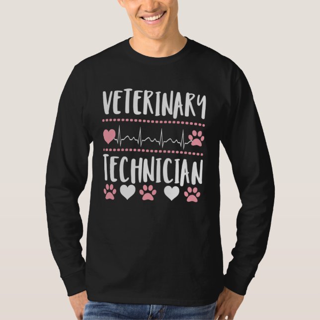 Cute paw print veterinary tech technician vet  app T-Shirt (Front)