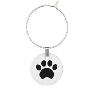 Cute Paw Print Wine Charm