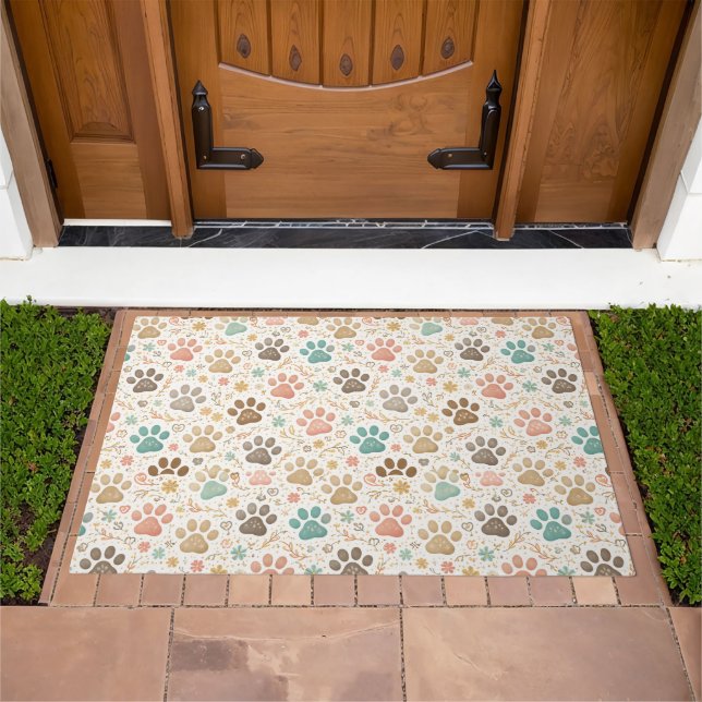 Cute Paw Prints Doormat (Outdoor)