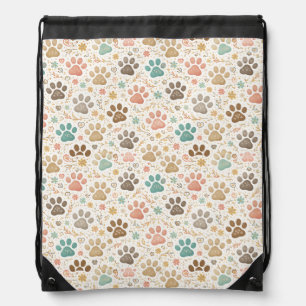 Cute Paw Prints Drawstring Bag