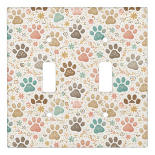 Cute Paw Prints Light Switch Cover