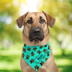 Cute Paw Prints Personalized Dog Pet Bandana Collar