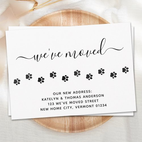 Cute Paw Prints Personalized Weve Moved Moving Announcement