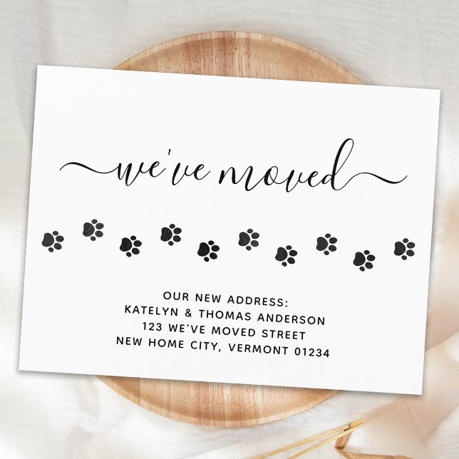 Cute Paw Prints Personalized We've Moved Moving  Announcement Postcard (Creator Uploaded)