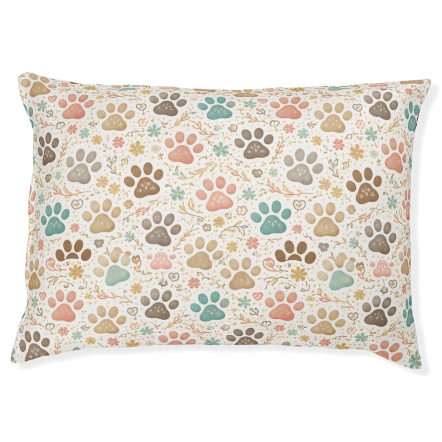 Cute Paw Prints Pet Bed (Front)
