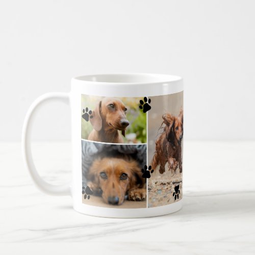 Cute Paw Prints Six Pet Photos Coffee Mug