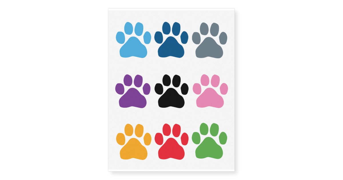 Cute Paw Prints Temporary Tattoos | Zazzle