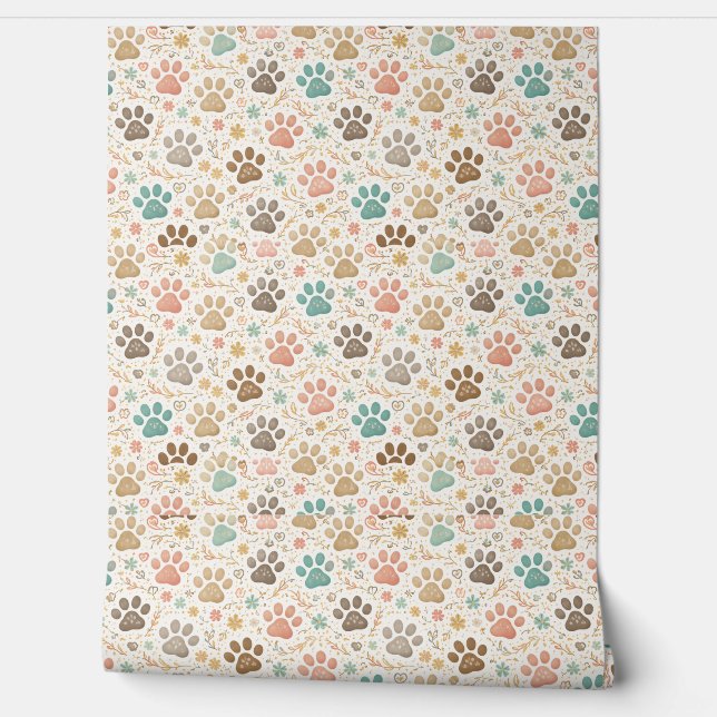 Cute Paw Prints Wallpaper (Unrolling)