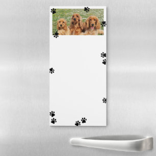 Cute Paw Prints Wide Pet Photo Magnetic Notepad