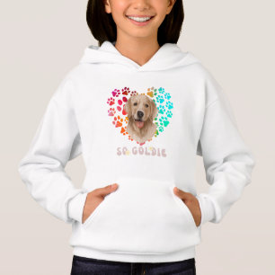 Cute paw Rainbow gradient Heart golden Dog Pet Hoodie