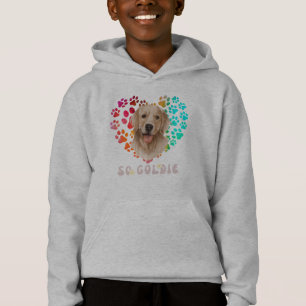 Cute paw Rainbow gradient Heart golden Dog Pet Hoodie