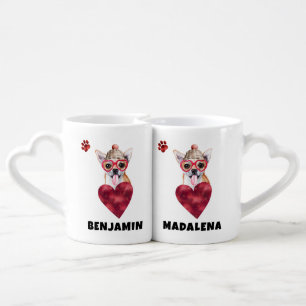 Cute Paws Chihuahua Valentines Day Gift Dog Coffee Mug Set