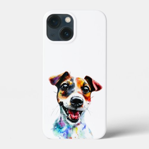 Cute Paws _ Colorful Jack Russell Terrier iPhone 13 Mini Case