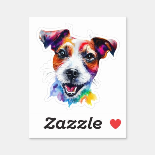 Cute Paws _ Colorful Jack Russell Terrier Sticker