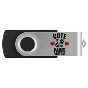 Cute Paws That I Love Flash Drive