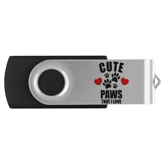 Cute Paws That I Love Flash Drive (Front)