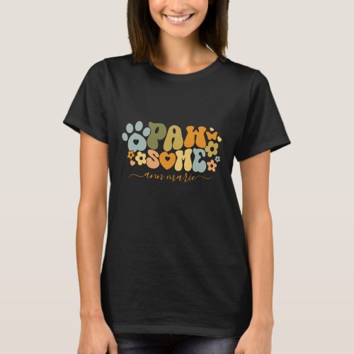 Cute Pawsome Dog Mom Paw Heart T_Shirt