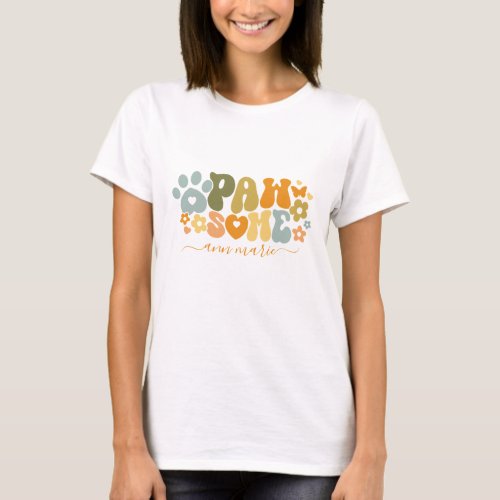Cute Pawsome Retro Dog Mom T_Shirt
