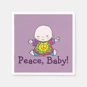 Cute Peace Baby Hippie / Hippy Tie Dye Napkins