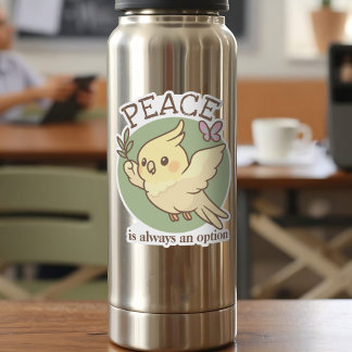 Cute Peace Cockatiel w/ Olive Branch Adorable Bird Sticker