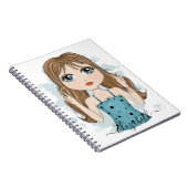 Cute Peace Girl Notebook (Right Side)