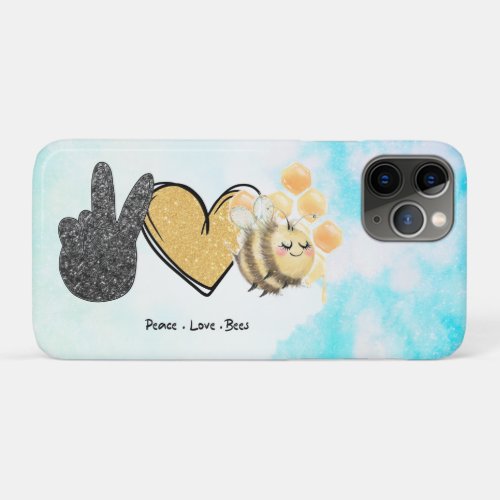 Cute Peace Love Bees  iPhone 11 Pro Case