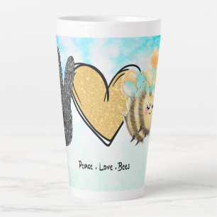 Cute Peace Love Bees Latte Mug