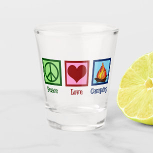 Cute Peace Love Camping Shot Glass
