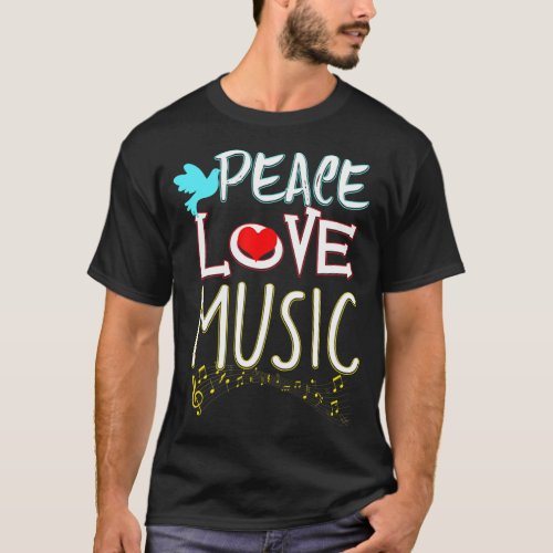 Cute Peace Love Music Hippie Hipster Festival 	 T_Shirt