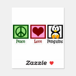 Cute Peace Love Penguins Sticker