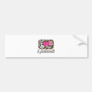 Cute Peace Love Pickleball Player Funny Pickle Bal Bumper Sticker