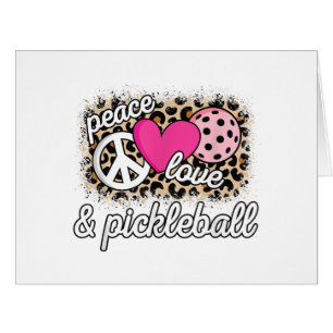 Cute Peace Love Pickleball Player Funny Pickle Bal Cards