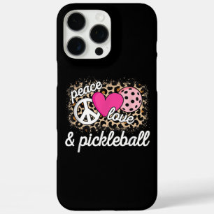 Cute Peace Love Pickleball Player Funny Pickle Bal iPhone 16 Pro Max Case