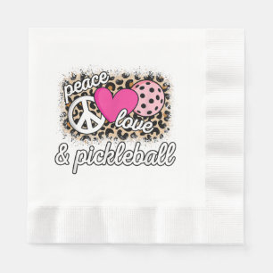 Cute Peace Love Pickleball Player Funny Pickle Bal Napkins