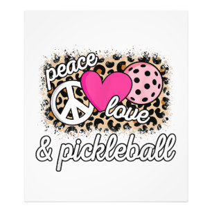 Cute Peace Love Pickleball Player Funny Pickle Bal Photo Print